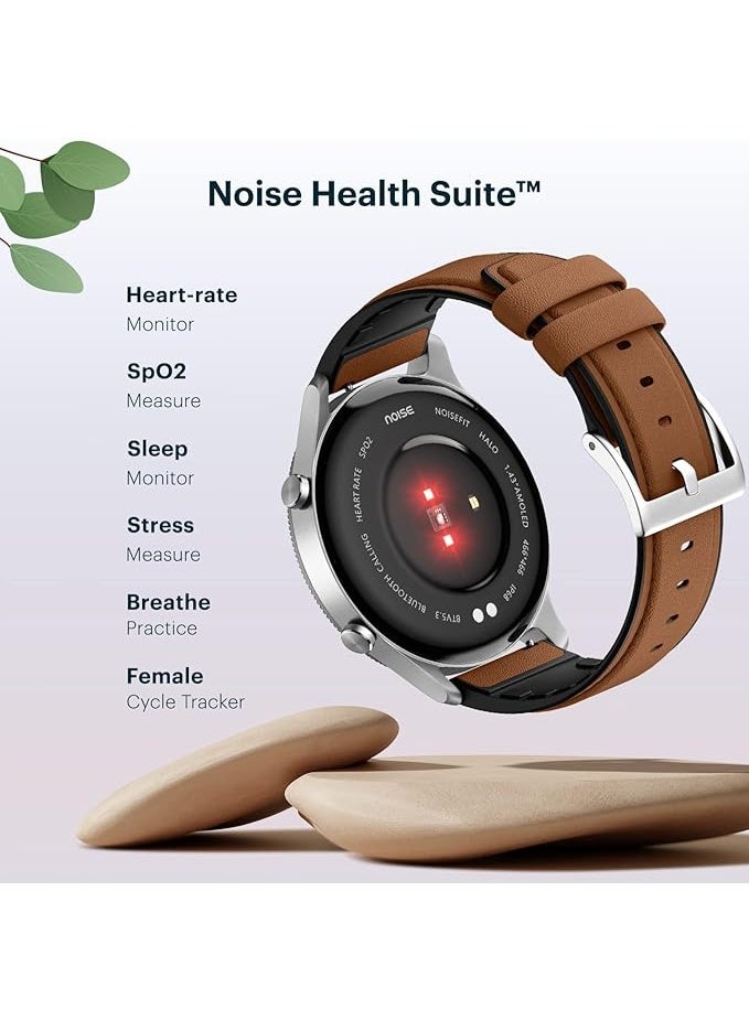 Noise Maker ساعة هالو الذكية المعدنية الممتازة، شاشة AMOLED بحجم 1.43 بوصة، بطارية تدوم 7 أيام، مكالمات بلوتوث (إجراء/رد)، تحكم ذكي بالإيماءات، أكثر من 100 وضع رياضي، دعم تطبيق NoiseFit، ضمان لمدة سنة (بني عتيق) - Image 5